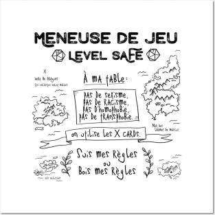 Meneuse de Jeu, level SAFE / Feminist French Roleplaying Posters and Art